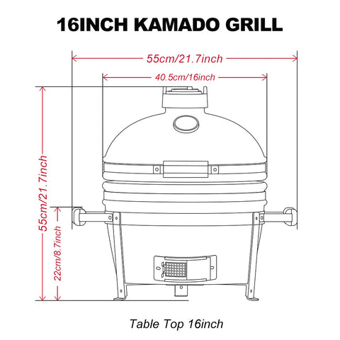 16" KAMADO Ceramic Oven & BBQ Grill